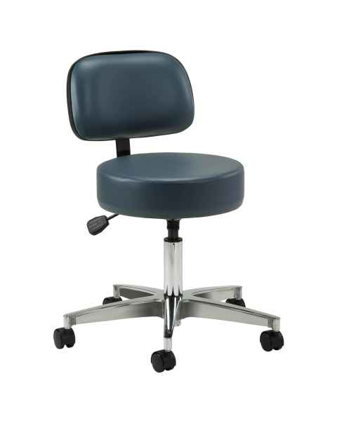 Clinton Model 2155-21 5-Leg Pneumatic Stool With 23" Cast Aluminum Base & Backrest