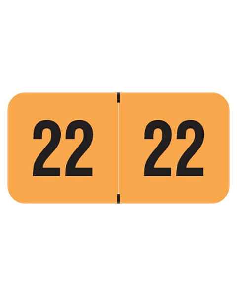 2022 Year Labels - PMA Fluorescent Orange - Size 3/4" H x 1 1/2" W