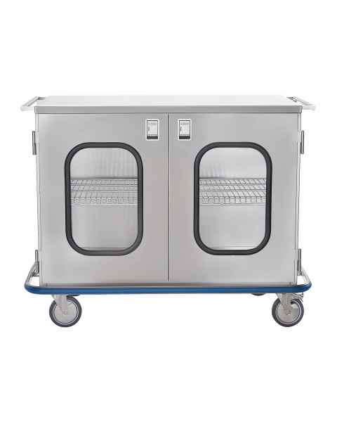 Blickman Stainless Steel Maxi Case Cart Model CCC1-19G - Double Glass Doors