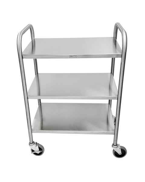 Blickman 2427536000 Medium Duty Utility Cart Model 7536SS - Three Shelves, End Rails