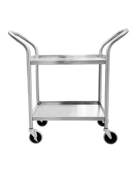 Blickman 2427537000 Heavy Duty Utility Cart Model 7537SS - Two Shelves, Angled Push Handles