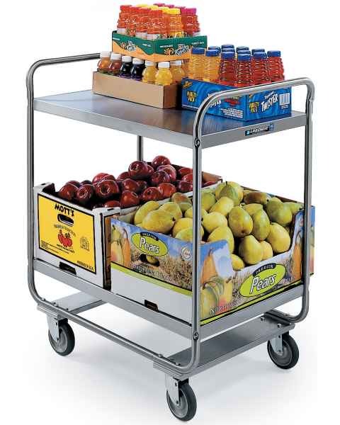 Lakeside Chrome Tubular Utility Cart - 2 Stainless Steel Shelves - Medium Duty 500 lbs Capacity