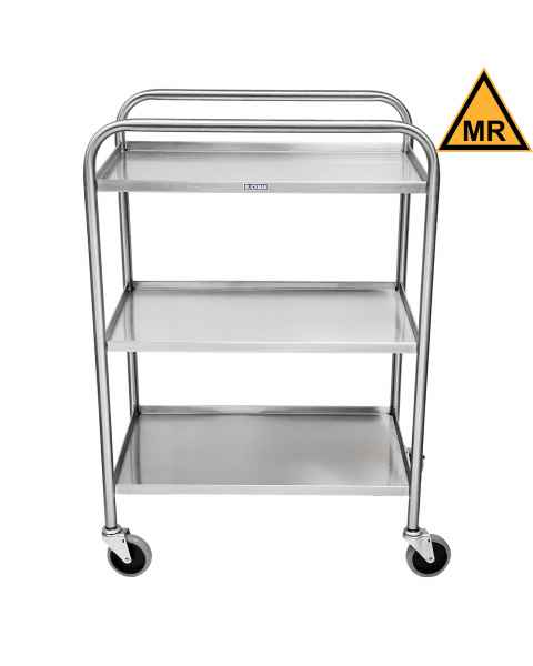 Blickman 2497535000 MR Conditional Medium Duty Utility Cart Model 7535SS-MR - Three Shelves, Side Rails