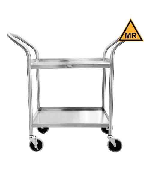 Blickman 2497537000 MR Conditional Heavy Duty Utility Cart Model 7537SS-MR - Two Shelves, Angled Push Handles