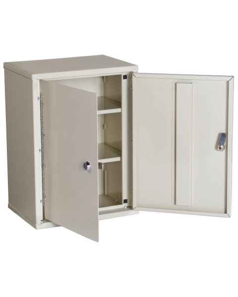 Harloff 2802AQ Heavy Duty Narcotics Cabinet, Double Door Double Lock, Deep Profile 15"H x 11"W x 8"D