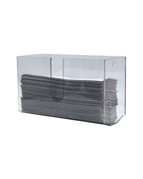 OmniMed 304020 Clear PETG Wall Mounted Paper Towel Dispenser - Without Lid (The Paper Towel is Not Included)