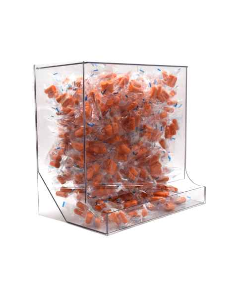OmniMed 304040 Clear PETG Wall Mounted PPE Bulk Dispenser with Easy Tray Access (The Earplugs are Not Included)