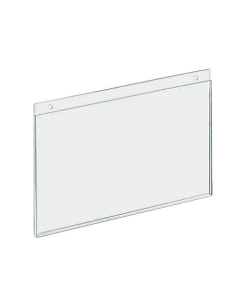 OmniMed 304090 Clear Acrylic Wall Mounted Horizontal Sign Holder - Small, 8.5" W x 6.25" H