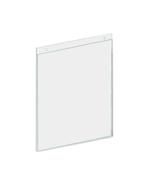 OmniMed 304093 Clear Acrylic Wall Mounted Vertical Sign Holder - 8.5" W x 11.75" H