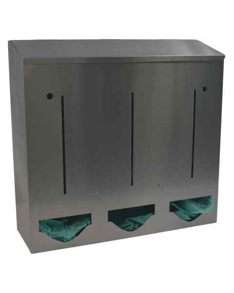 OmniMed 307023 Stainless Bulk Dispenser - Triple Compartment