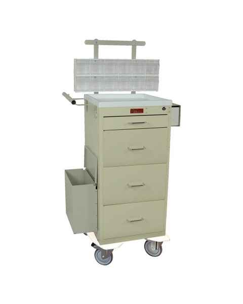 Harloff Mini Line Phlebotomy Cart Package, Four Drawer, Key Lock