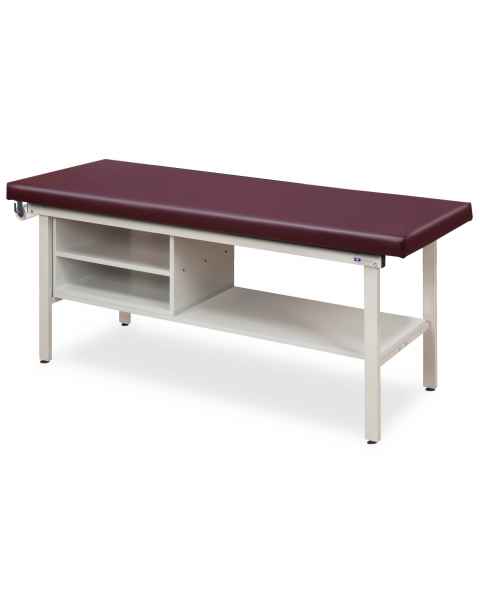 Clinton Model 3300 Flat Top Alpha-S Series Straight Line Treatment Table with Shelving