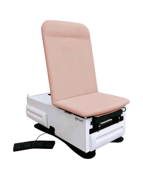 UMF Medical 3502 FusionONE+ Power Hi-Lo Power Backrest Exam Table with Foot Control & Stirrups - Cherry Blossom