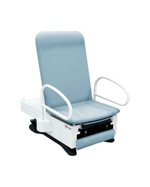 UMF Medical 3503BS-450-300-ACCESS FusionFREEDOM™ Exam Chair with Power Back, Stirrups, OneTouch WheelBase® System, Drawer Warmer, and Electrical Outlet - Blue Skies (The Image Shown May Include Accessories That Do Not Come with the Standard Model)