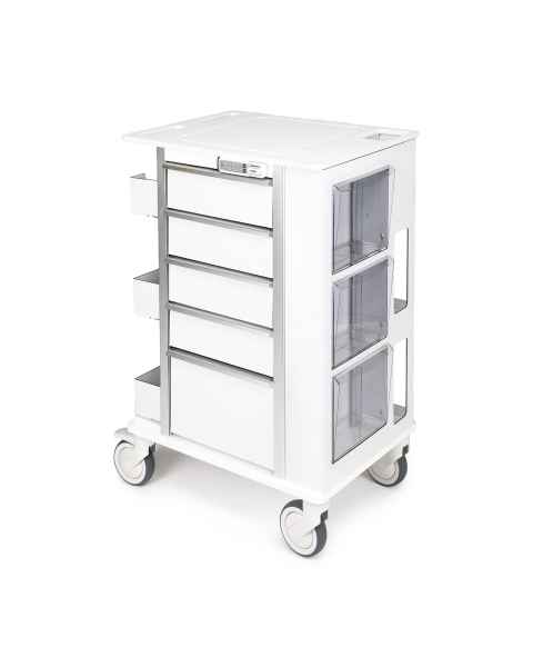 OmniMed 351004 Phlebotomy Cart with 5 Drawers and E-Lock