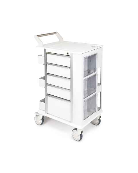 OmniMed 351009 Ergo Phlebotomy Cart with 5 Drawers and Key Lock