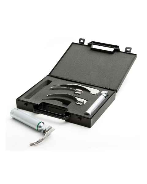 ADC 4079F Satin™ Fiberoptic Laryngoscope Set with Macintosh Blades - Left Facing