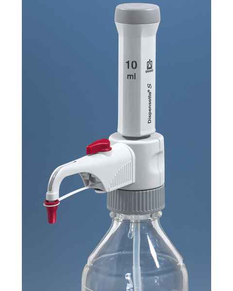 BrandTech Dispensette S Bottletop Dispenser - Fixed Volume with Recirculation Valve