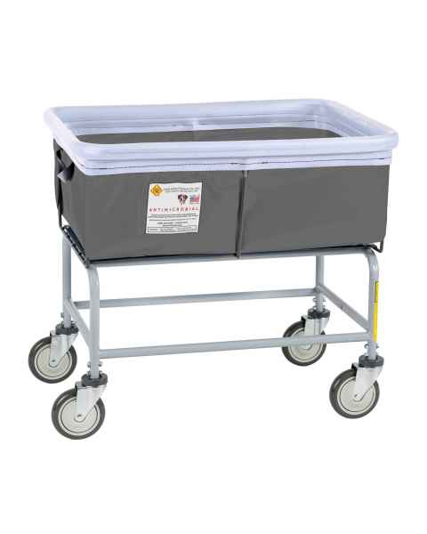 R&B Wire 463SOB/ANTI/GRY Antimicrobial Elevated Vinyl Basket Truck with Bumper, 3 Bushel - Gray