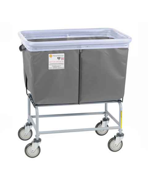 R&B Wire 466SOB/ANTI/GRY Antimicrobial Elevated Vinyl Basket Truck with Bumper, 6 Bushel - Gray