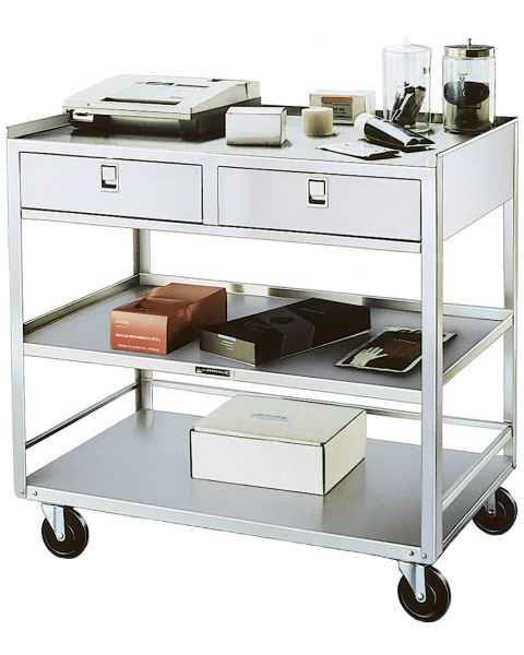 Lakeside Stainless Steel Utility Table with Two Drawers