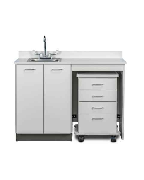 Clinton 48048R Classic Laminate 48" Wide Cart-Mate Cabinet with Right Side 4-Drawer Cart in Gray Finish. NOTE: Optional Sink Model 022 is NOT included.