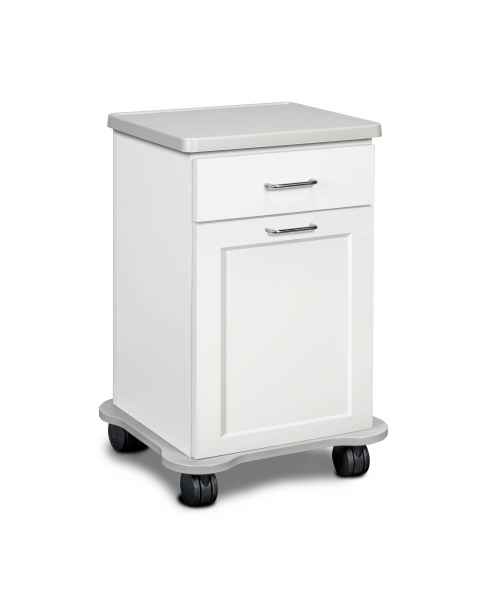 Clinton 4910-C Fashion Finish Mobile Cart-Mate Cart with 1 Drawer and 1 Door in Arctic White Finish