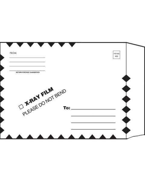 11" x 13" Open End X-Ray Film Mailer - Manila Ungummed Flap - Green Diamond Border