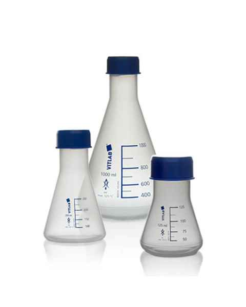 BrandTech Erlenmeyer Flasks (PP) with Screw Caps (PP)