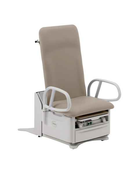 Brewer 5801PLUS-AF938 FLEX™ High-Low Plus Exam Table with Power Back, Pelvic Tilt, Stirrups, Drawer Heater, and Outlet - Mist Upholstery (The ComfortGrip™ Patient Assist Handles and EasyGlide™ Mobility System are Sold Separately)
