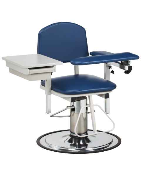 Clinton 6320 H Series Padded Blood Drawing Chair with Padded Flip Arm and Drawer