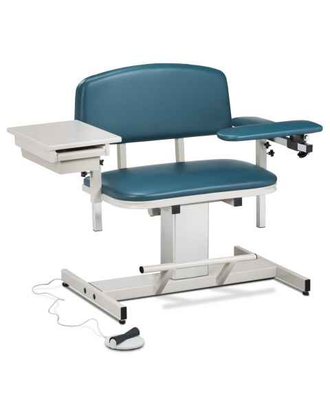 Clinton Power Series Extra Wide Blood Drawing Chair with Padded Flip Arm and Drawer Model 6352