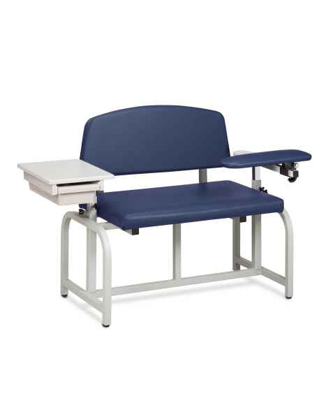 Lab X Series Bariatric Blood Drawing Chair with Padded Flip Arm and Drawer