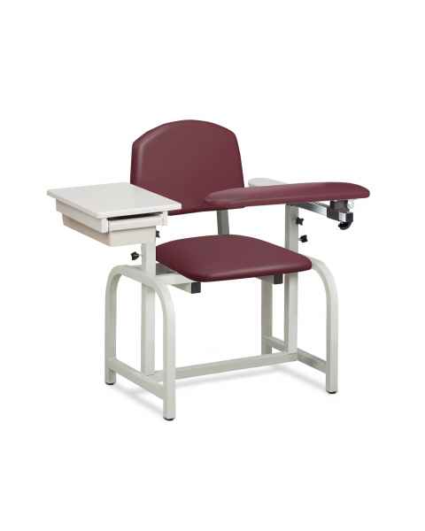 Lab X Series Blood Drawing Chair with Padded Flip Arm and Drawer