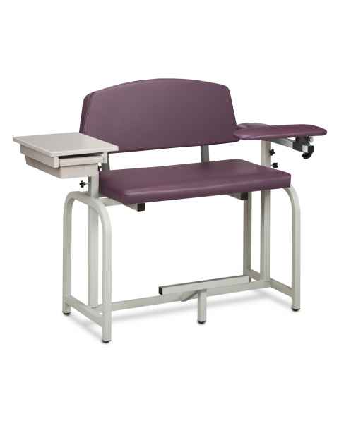Clinton Lab X Series Extra-Wide Extra-Tall Blood Drawing Chair with Padded Flip Arm and Drawer Model 66092