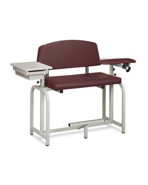 Clinton 66092 Lab X Series Extra-Wide Extra-Tall Blood Drawing Chair with Padded Flip Arm and Drawer