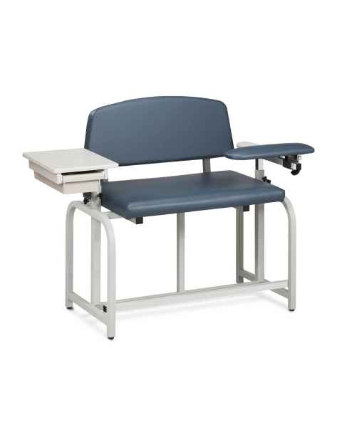 Clinton 66092B Lab X Series Bariatric Extra-Tall Blood Drawing Chair with Padded Flip Arm and Drawer