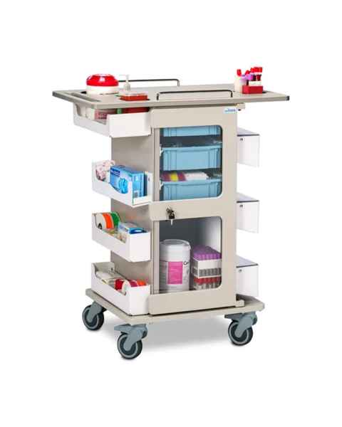 Clinton 67-136 ProVisions&trade; Point-of-Care Phlebotomy Plus Cart - Flat Workstation Top (Supplies are not included.)