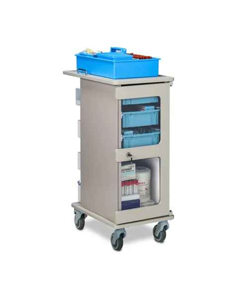 Clinton 67-364 ProVisions&trade; Point-of-Care Slimline Cart - Flat Workstation Top, Door Angle (Tray and Supplies are not included.)