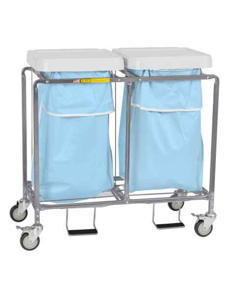 R&B Wire 684B Double Leakproof Hamper with Lid - Blue and Blue Bags