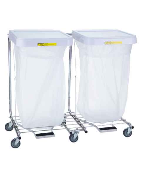 R&B Wire 694 Double Tall Medium Duty Medical Hamper with Lid - 35" High (Hamper Bag is Sold Separately)