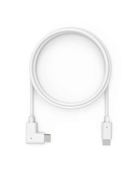 Compulocks 6FTALLUSBC USB-C Cable with One Right-Angle Connector - 6 Ft, White, Coiled Top Down View