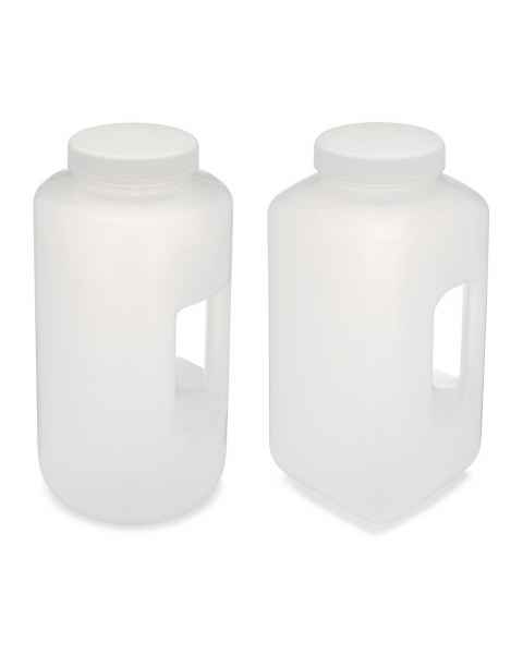 Globe Scientific Diamond® RealSeal™ Large Format Wide Mouth with Handle, PP Bottle with PP Cap