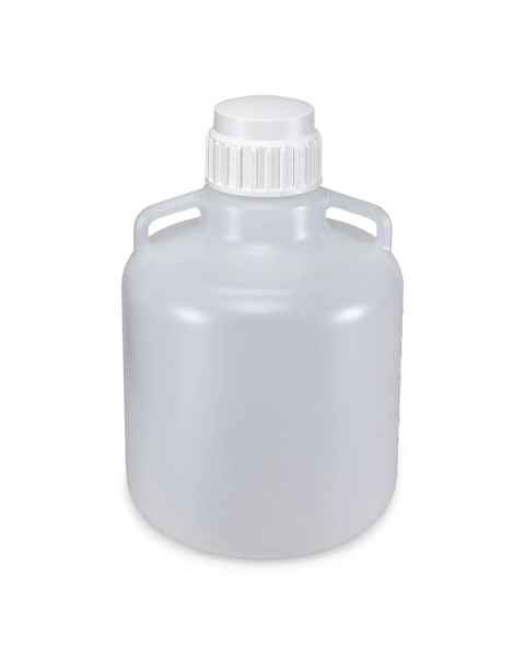 Globe Scientific 7250010 Diamond® RealSeal™ LDPE Round Carboy with Handles - 10 Liter