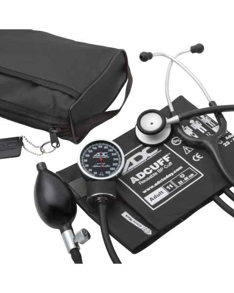 ADC 728-619-11ABK Pro's Combo V™ Pocket Aneroid/Scope Kit with Adcuff, Black