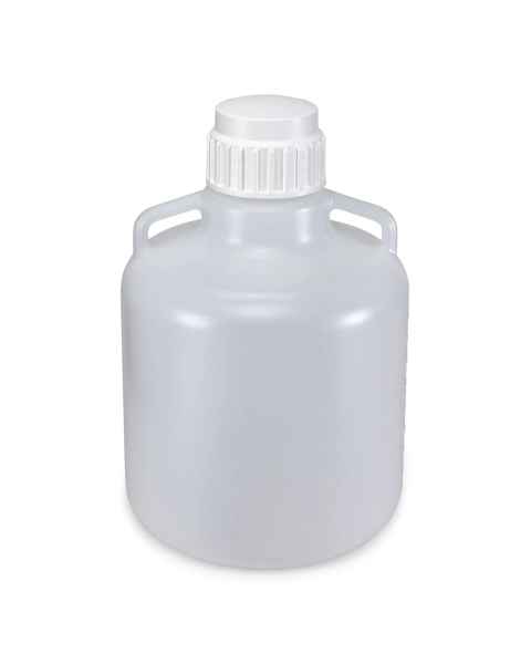Globe Scientific 7340010 Diamond® RealSeal™ HDPE Round Carboy with Handles - 10 Liter