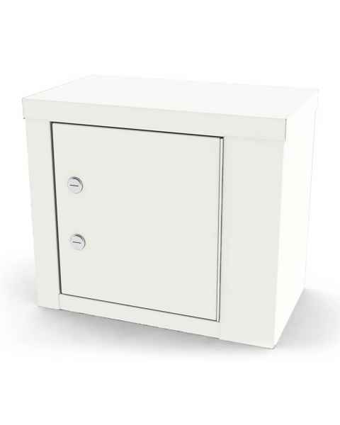 Model 7787 Small Painted Steel Narcotic Cabinet, Single Door, Double Locks, One Shelf - 12" H x 14.125" W x 8.125" D