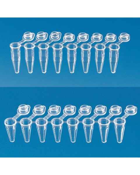 PCR 8-Tube Strip with Individual Attached Flat Cap