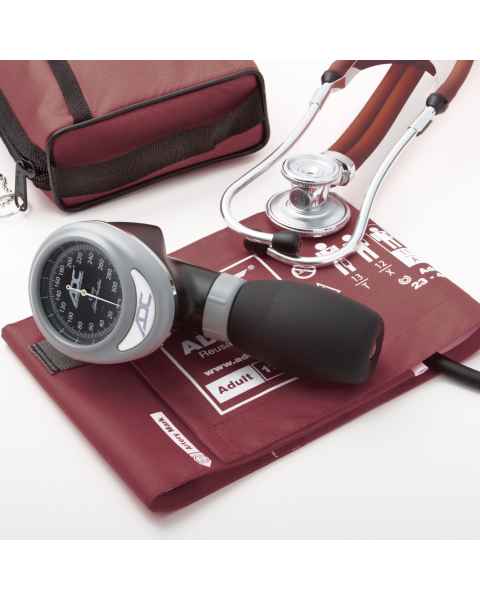 ADC 788-641-11ABD Pro's Combo I&trade; Palm Aneroid/Sprague Kit with Adcuff&trade; - Burgundy
