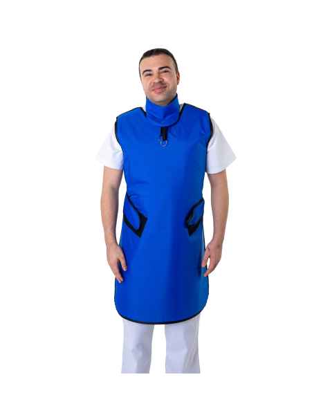 Shielding 790FXL-TH Ultra Lite Lead Apron Flex Back Hook and Loop Closure with Tethered Collar in True Royal Nylon